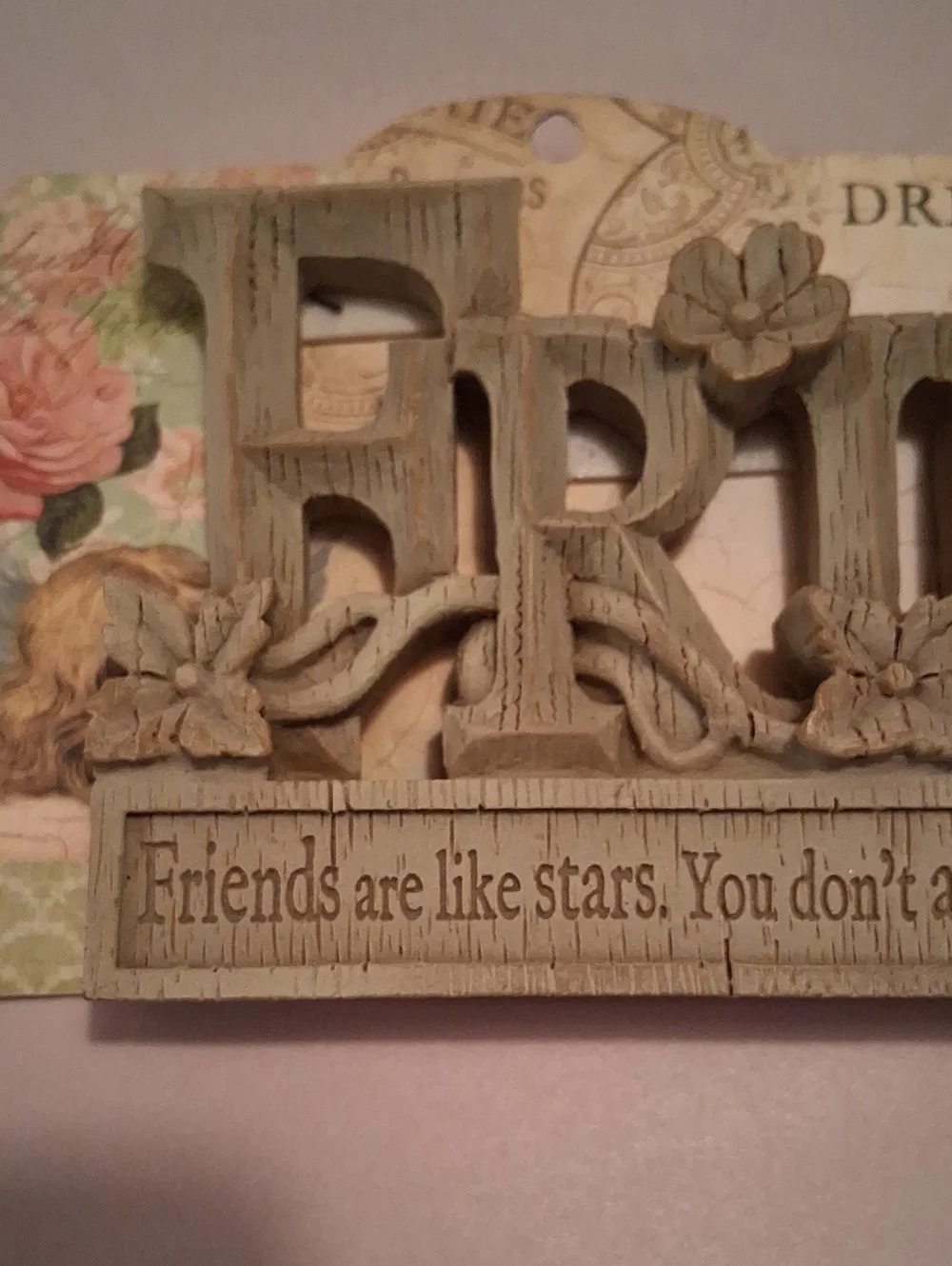 History & Heraldry Faux Driftwood FRIENDS Plaque NEW